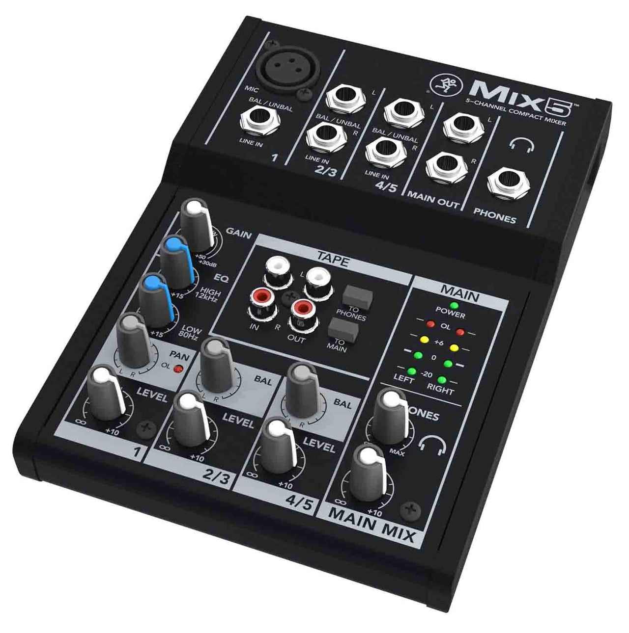 Mackie Mix5 5-Channel Compact Mixer With 2 Stereo 1/4" Line Inputs