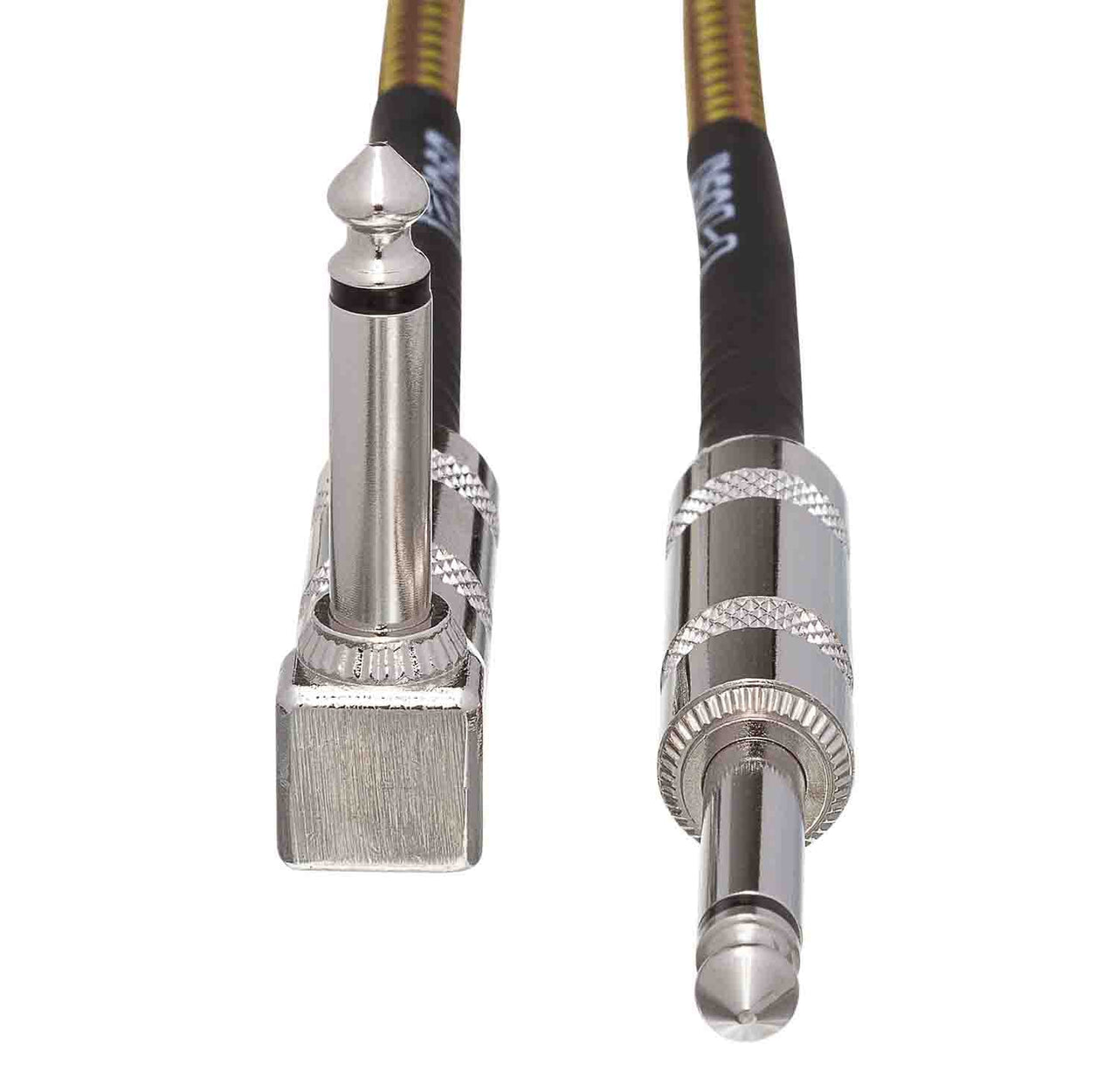 Hosa GTR-518R, Straight to Right Angle Tweed Guitar Cable - 18 Feet