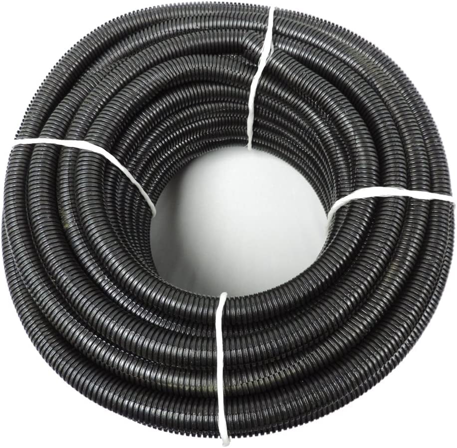 American Terminal 1/2" x 100' Flexible Corrugated Black Split Tubing Wire Loom