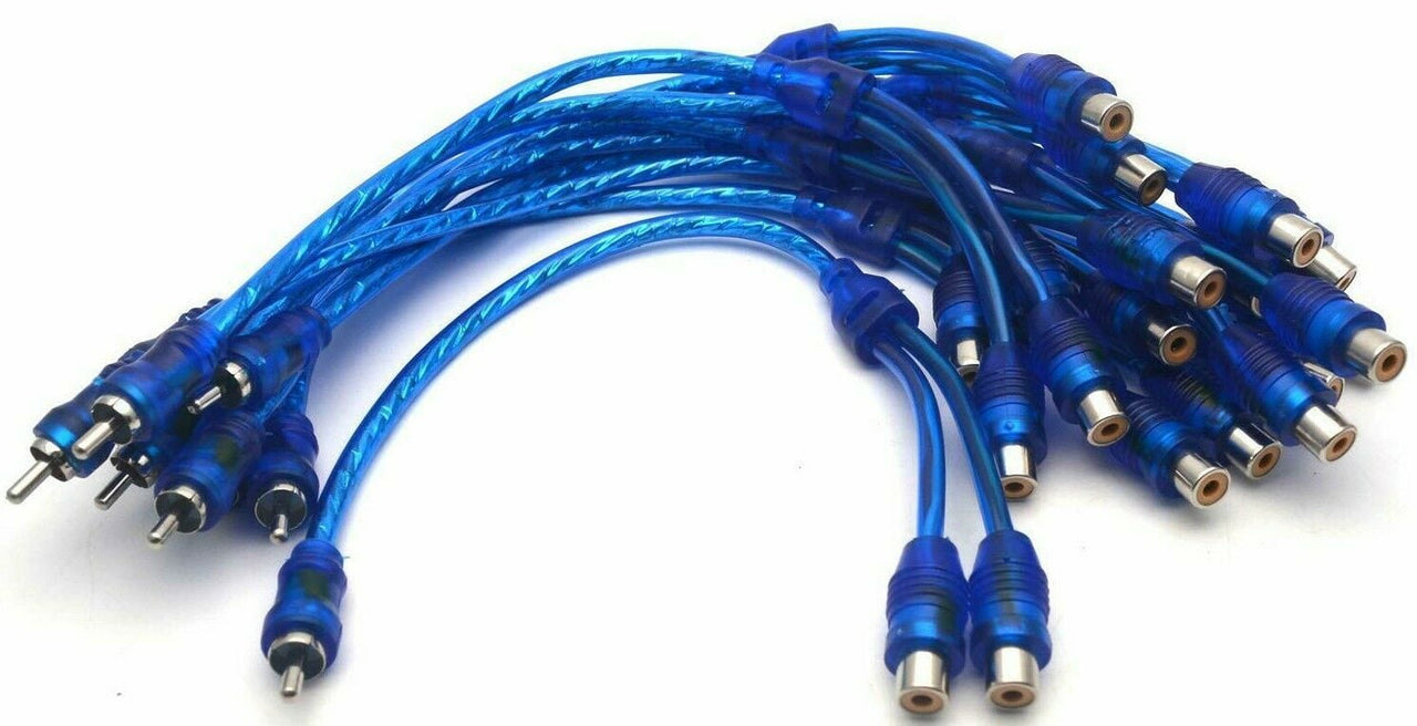 10 Absolute RCA Audio Cable "Y" Adapter Splitter 1 Male to 2 Female Plug Cable