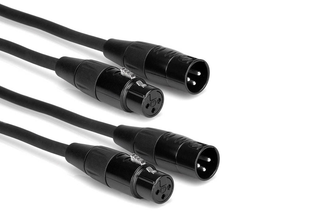 Hosa HMIC-025 Pro Microphone Cable Package, REAN XLR3F to XLR3M (25 Feet) - 2 Pack