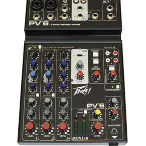 Peavey PV 6 Mixer - Ideal for Live Shows, Recording, Podcasting