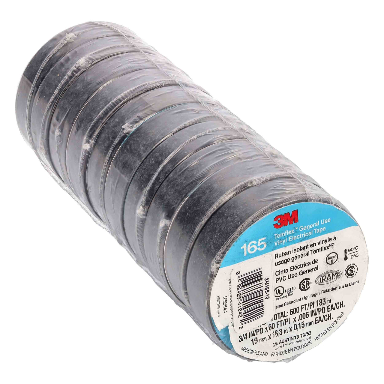 Install Bay 3M165-10 3M™ Vinyl Electrical Tape - .75 Inch x 60 Feet - 10 Pack