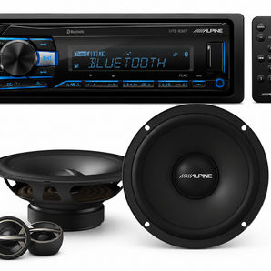 Alpine UTE-83BT Digital Media Receiver + EL-E65C-G 6.5" Component Speaker