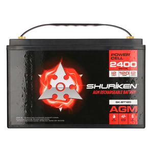 Shuriken SK-BT120 12V High Performance AGM Power Cell Battery for Systems Up To 2400 Watts