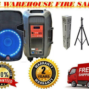 MR DJ PBX2690LB 15" 3500W BLUETOOTH ACTIVE POWERED PA DJ PARTY SPEAKER + STAND