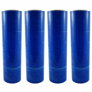 4 BLUE 18"x 1500 FT Roll 80 Gauge Thick Stretch Packing Wrap Pallet Shrink Film