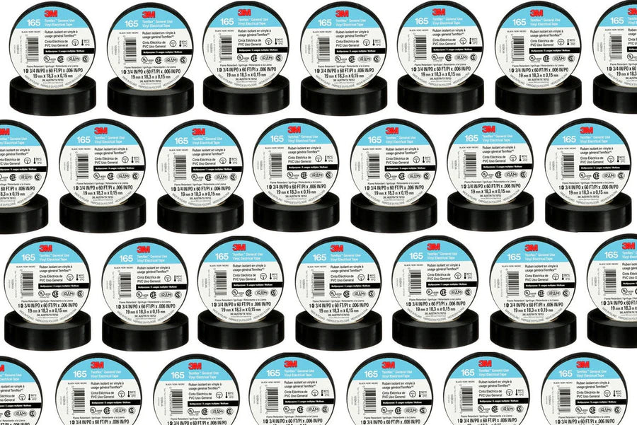 25 3M 165 Temflex 1700 Economy Grade Vinyl Electrical Tape, 3/4 in x 60 feet