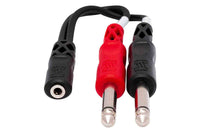 Thumbnail for Hosa YMP-434 Stereo Breakout Cable 3.5 mm TRSF to Dual 1/4 in TS