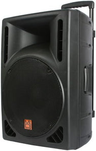 MR DJ PBS1609MP3 Powered 12" PA DJ Speaker Cabinet with Built-In Amplifier, USB & SD Card Playback