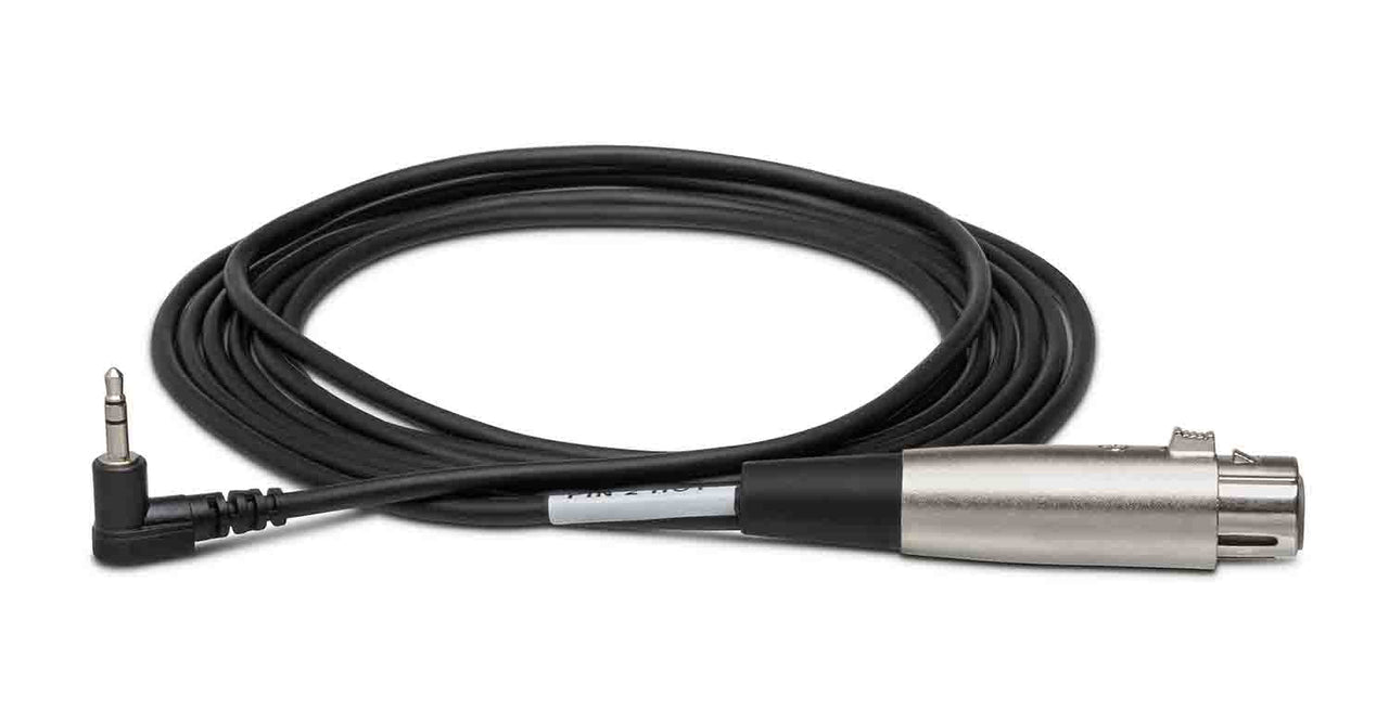 Hosa XVM-115F, XLR Female to Right Angle 3.5mm TRS Male Cable - 15 Foot