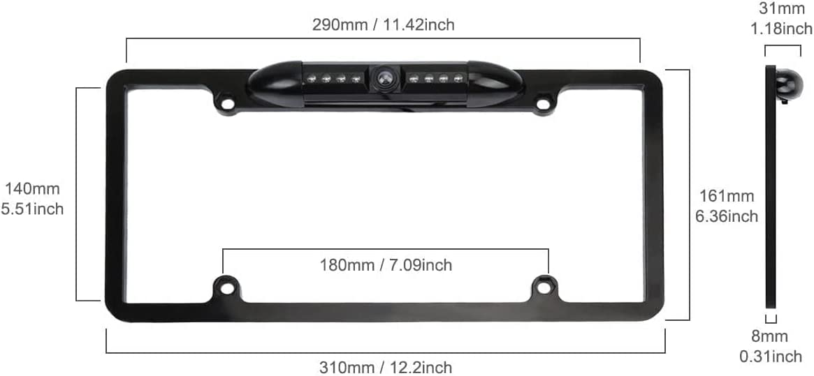 CAM105 Backup Camera License Plate HD Night Vision Rear View 170° Angle Waterproof Compatible with Alpine Car Radio X009-GM2 ILX-107 ILX-207 iLX-F409 iLX-F409 ILX-F509 ILX-W650 ILX-W650 INE-W960 INE-W970HD