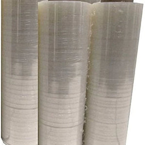 BM Paper 4 Rolls 18" x 1500 SQ. Feet 80 Gauge Clear Pallet Wrap Pre Stretch Film Hand Shrink Wrap