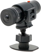 Cerwin Vega C400 motorcycle camera with high resolution, mounted for action shots and ultra wide angle lens.