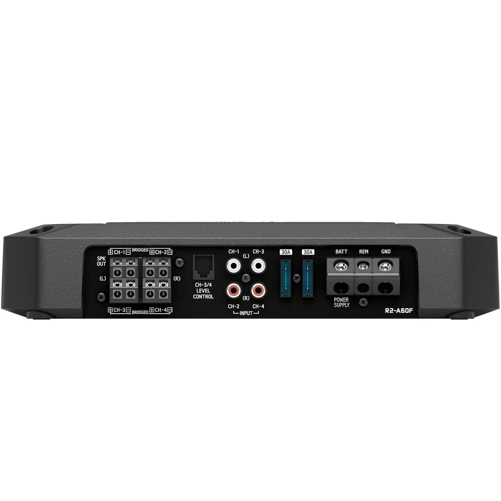 Alpine R2-A60F 4 Channel 600 Watt Class D Car Audio Amplifier & RUX-H01 Remote Bass Knob & KIT0 Installation AMP Kit