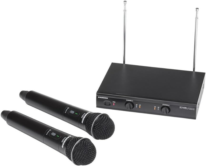 Samson SWS200HH-A Stage 200 Dual Vocal Wireless System (2) Q6 Dynamic Mics