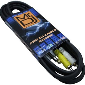 Mr. Dj CQDR6 6' 1/4" TRS to Dual RCA Insert Cable, Male 6.35mm 1/4" TRS to 2RCA Y Splitter Patch Microphone Cable