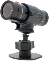 Cerwin Vega C400 motorcycle camera with high resolution, mounted for action shots and ultra wide angle lens.