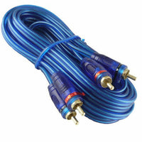 Thumbnail for 10 20' Raptor Neon Blue Series RCA Audio Cable