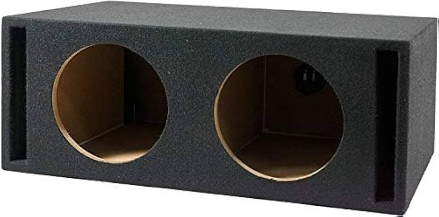 2 Absolute XS-1000 10" 1500 Watts Single Slim Shallow Subwoofer + Doubled Ported Enclosure Box