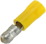 American Terminal E-BVLMYV-100 10/12G Male Bullet Plug Connectors with yellow nylon insulation