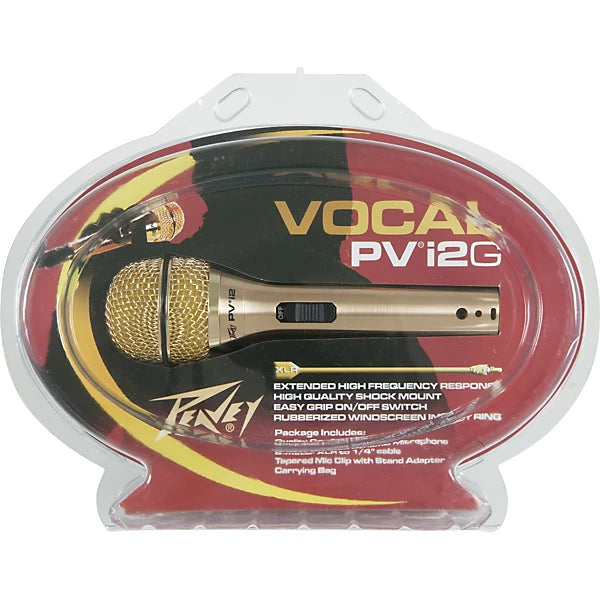 Peavey PVI 2G Gold Cardioid Unidirectional Dynamic Vocal Microphone with XLR Cable