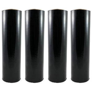 Absolute Four Rolls Black Hand Stretch Plastic Film Pallet Shrink Wrap