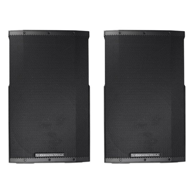 2 Cerwin Vega CVE-15 Pro Audio Bluetooth 15" 1000W Powered 2-Way Loud Speaker