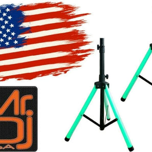 2 MR DJ SS700LED Color Stand Universal Color-Changing Stand LED Speaker Stand Tripod Telescoping LED Lighting Remote Control