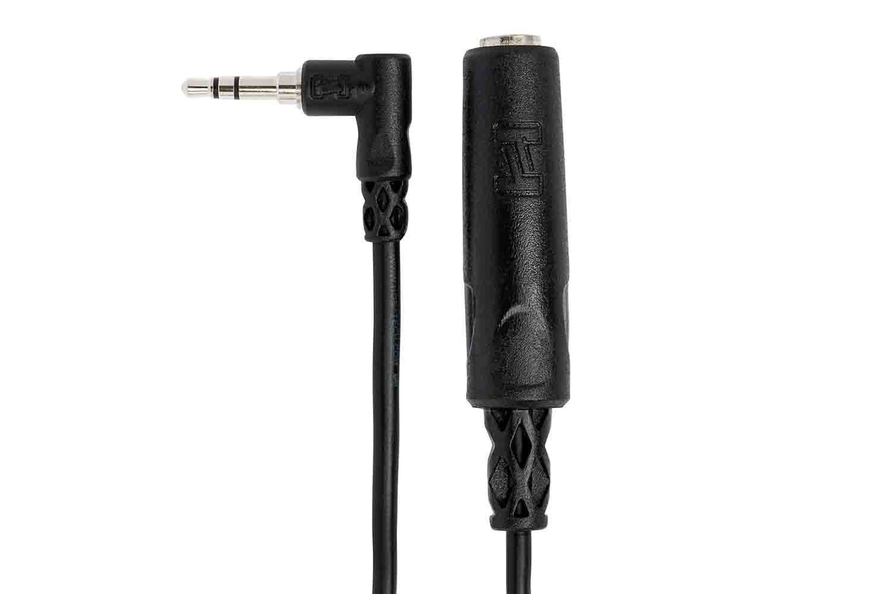 Hosa MHE-100.5 Headphone Adaptor, 1/4 in TRS to Right-angle 3.5 mm - 6 In