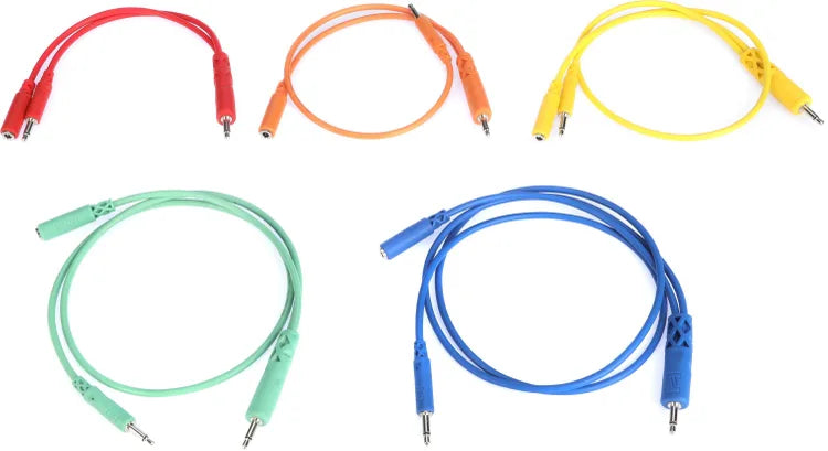 Hosa CMM-500Y-MIX Hopscotch Eurorack Patch Cables - Various Lengths (5-pack)