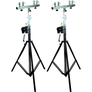 2 MR DJST200 SBC250 Pro Lighting 12 Foot Crank Light Stand & Square Truss T-Bar Adapter