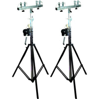 Thumbnail for 2 MR DJ Pro Lighting 12 Foot Crank Light Stand & Square Truss T-Bar Adapter