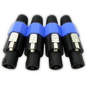 MR DJ USA SPMH4 4-Pack 4-Pole Speakon Male Speaker Cable Connectors