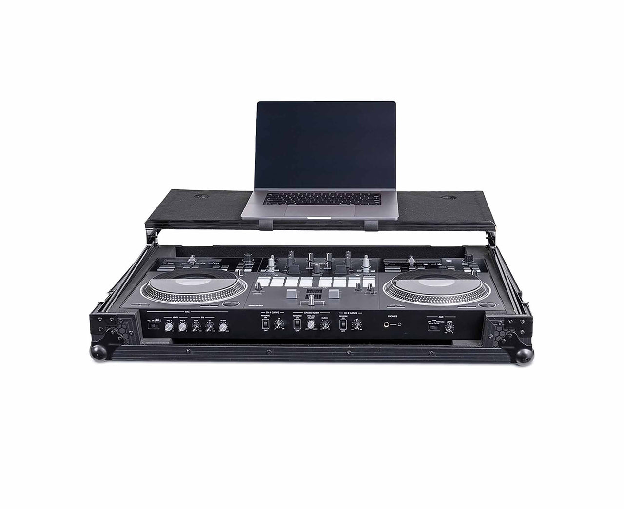 Headliner HL10021, Flight Case with Laptop Platform and Wheels for Pioneer DJ DDJ-REV7 - Pitch Black