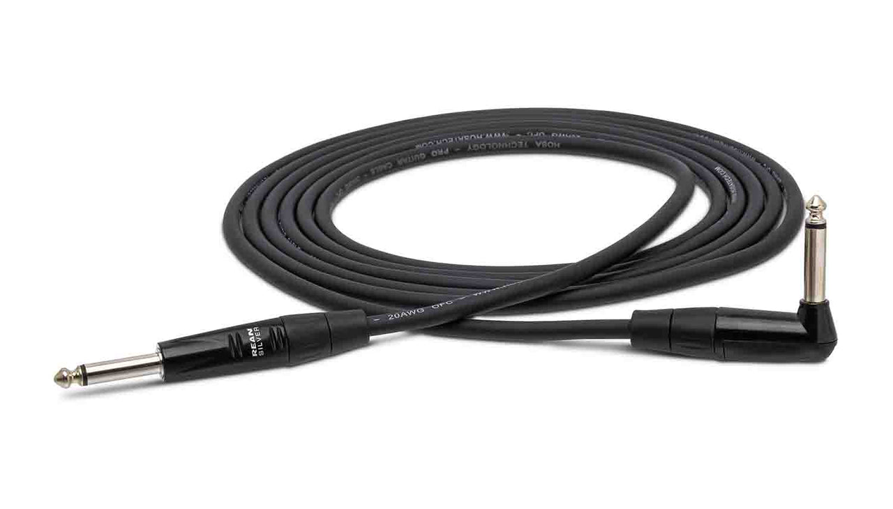 Hosa HGTR-010R, Straight to Right Angle Pro Guitar Cable - 10 Feet