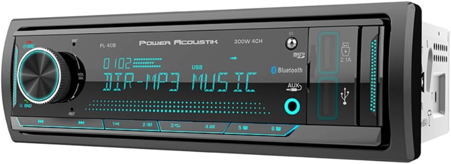 Power Acoustik PL-40B Single-DIN 4.3-Inch DVD Receiver with Bluetooth