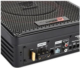 Cerwin Vega VRAD10 active slim subwoofer enclosure with passive radiator features and sleek design.