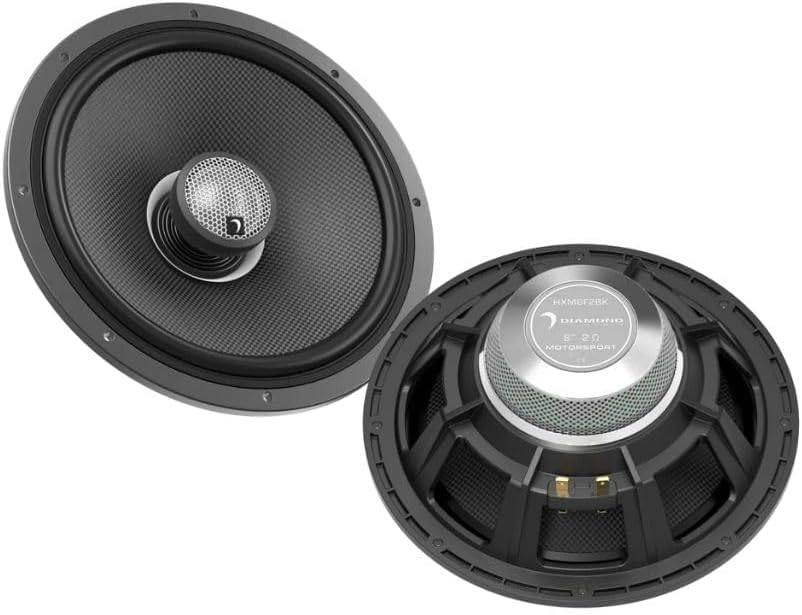 Diamond Audio HXM8F2BK 8" 2-Way High Output Coaxial 2-ohm Marine Speakers