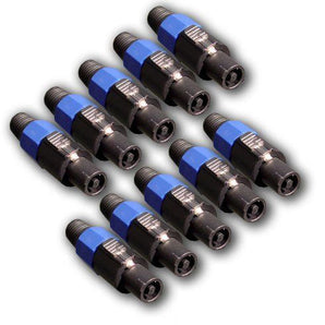 MR DJ USA SPMH10 10-Pack 10-Pole Speakon Male Speaker Cable Connectors