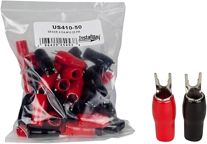 Install Bay US410-50 Barrier Spade Terminal 4 Gauge #10 Nickel 25 pairs