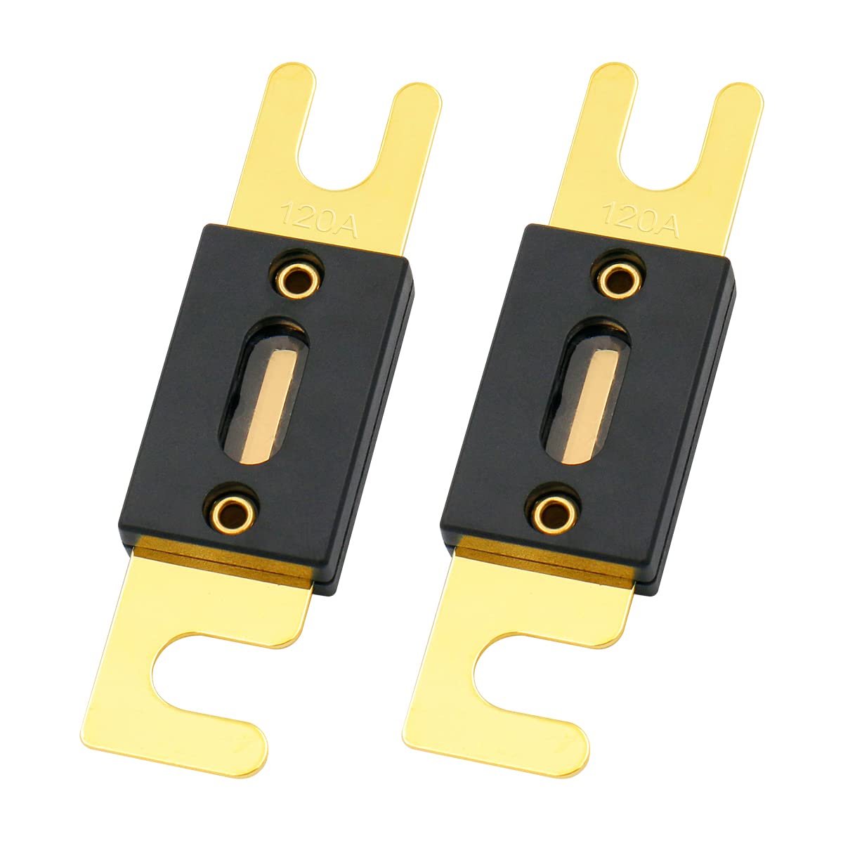 2 Absolute ANL120 120 Amp ANL Fuse Gold Plated High Quality Fuses Car Audio Blade