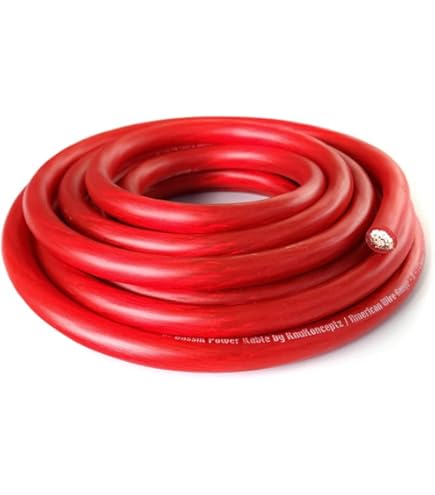 Absolute P025RD 0 Gauge 25 Feet Red Power Ground Wire Cable