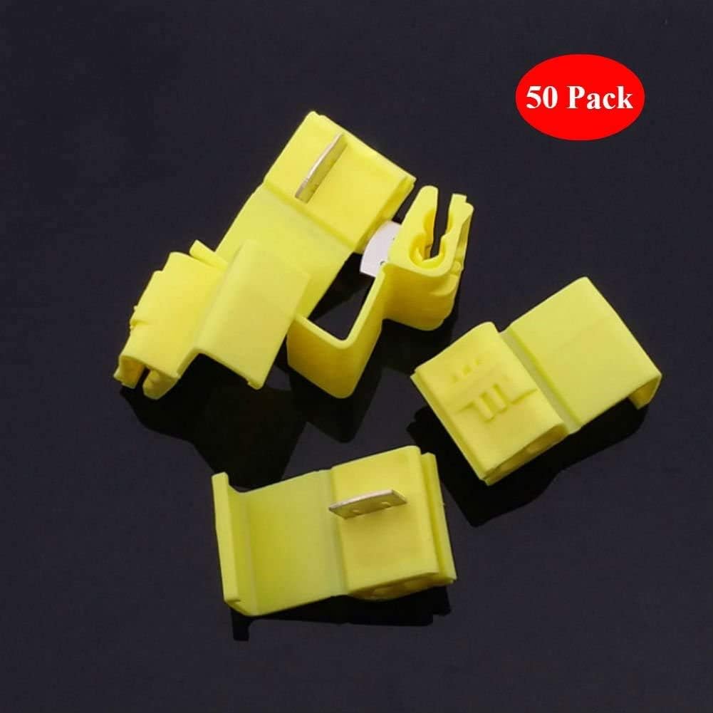 Absolute 50PS Lock Quick Splice Wire Terminals Snap Lock YELLOW 10-12 AWG