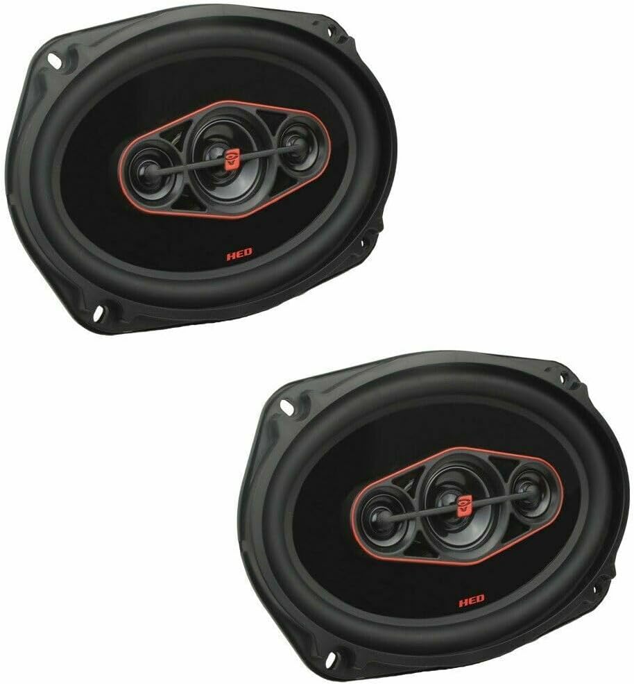 Cerwin Vega H800.4 HED Amplifier, 4 Channels, 1600W Max with 2 Pair H7694 HED Series 6.9'' 420W 4-Way Speakers