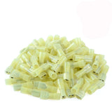 100 pack of yellow female quick disconnect connectors for 12-10 AWG wire, fully insulated, efficient for electrical use.