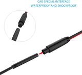 Installation guide for backup camera showing easy vs difficult installation methods and 5mm diameter connectors.