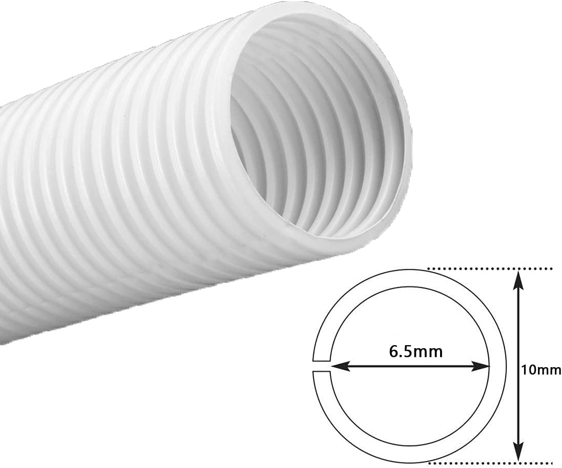 MR DJ DSLT38WH 100' 3/8" 10mm White Split Wire Loom Conduit Tubing Sleeve Tube