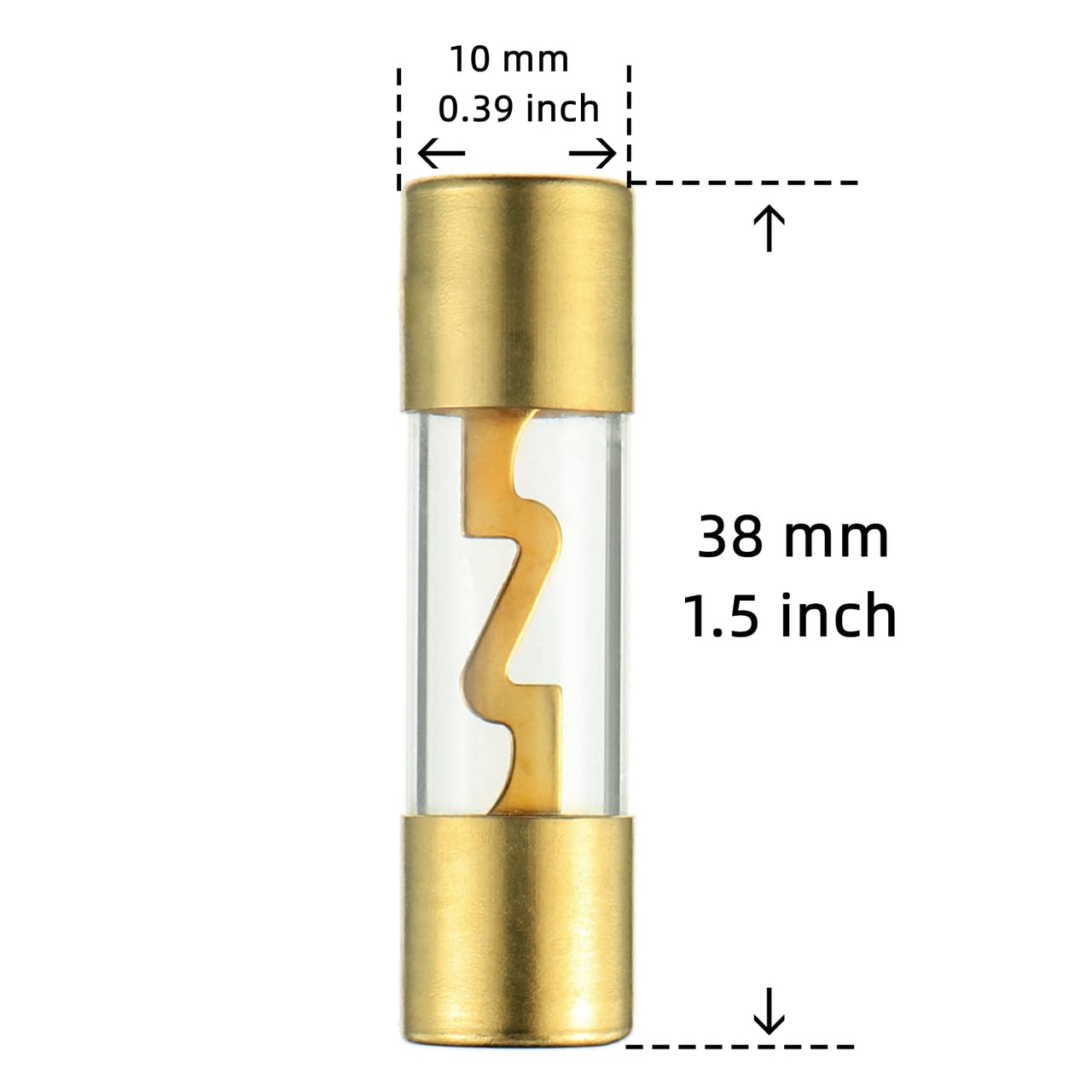 10 Patron P-AGU60 60 Amp AGU gold plated fuses round glass fuse