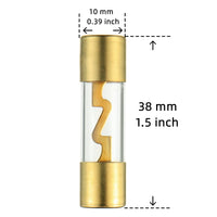 Thumbnail for 10 Patron P-AGU60 60 Amp AGU gold plated fuses round glass fuse